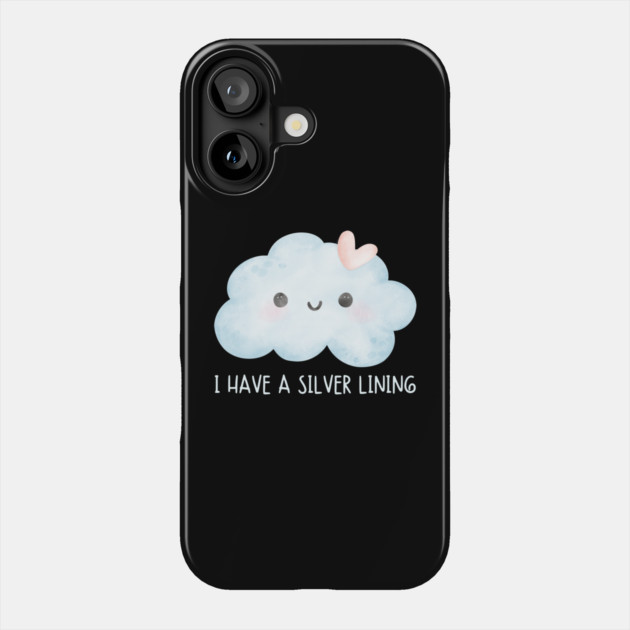 Cute Kawaii Cloud with a Silver Lining Phone Case by TuncGK