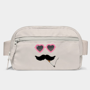 Funny Mustache and Heart Sunglasses Quirky Design Bag