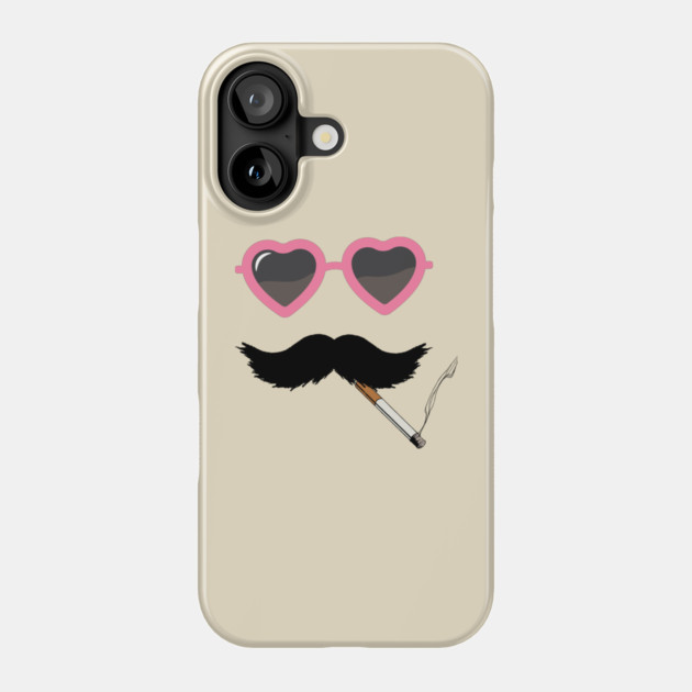 Funny Mustache and Heart Sunglasses Quirky Design Phone Case by TuncGK