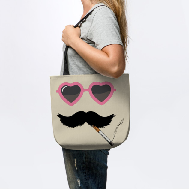 Funny Mustache and Heart Sunglasses Quirky Design by TuncGK