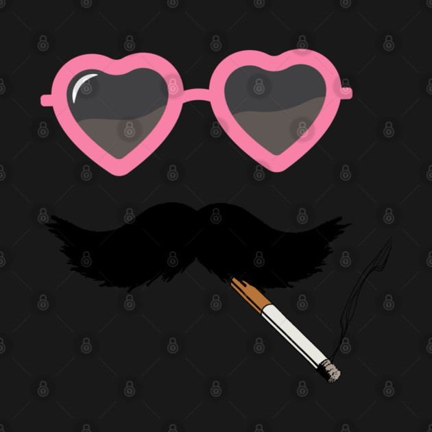 Funny Mustache and Heart Sunglasses Quirky Design by TuncGK