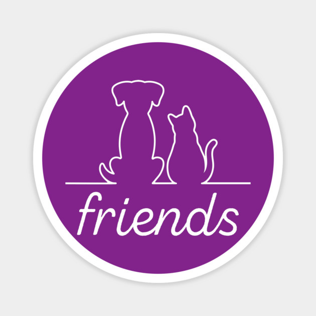 Minimalist Dog and Cat for Animal Lover Friends Magnet by TuncGK