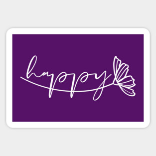 Positive Happy Daisy Aesthetic Minimalist Script Art Sticker