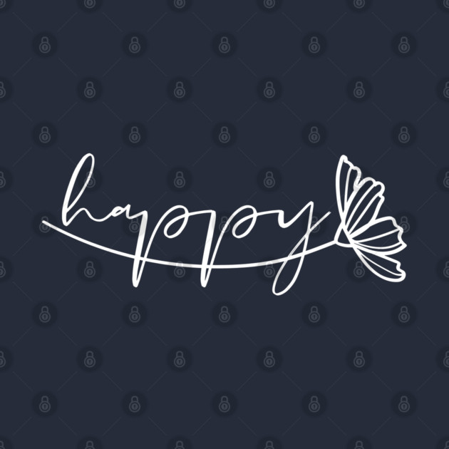 Positive Happy Daisy Aesthetic Minimalist Script Art by TuncGK