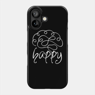 Happy Brain Abstract Doodle for Positive Thinking Phone Case