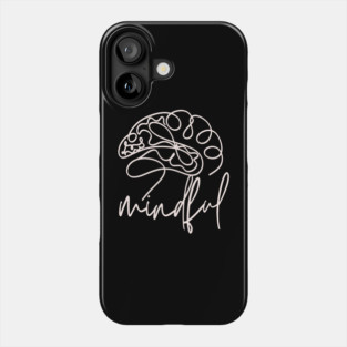 Mindful Brain Line Art for Meditation and Yoga Phone Case