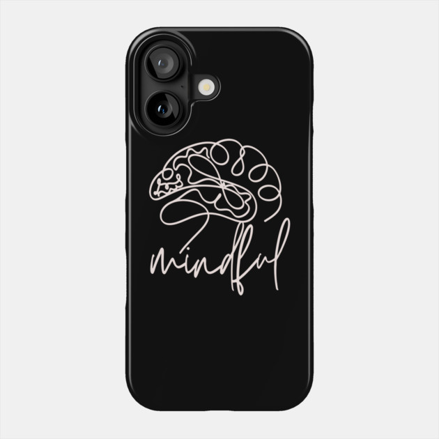 Mindful Brain Line Art for Meditation and Yoga Phone Case by TuncGK