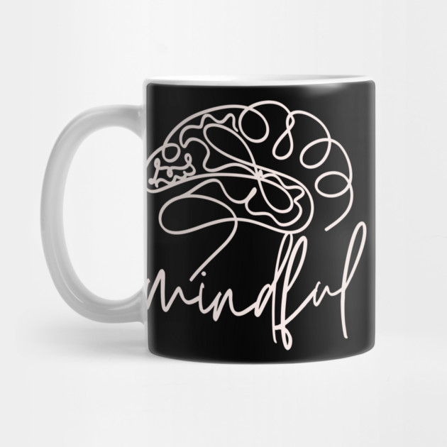Mindful Brain Line Art for Meditation and Yoga by TuncGK