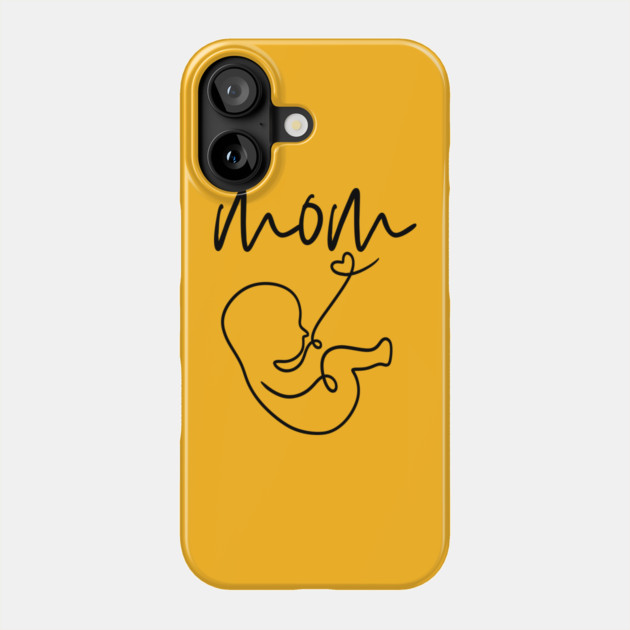 New Mom and Baby Minimalist Line Art Gift Phone Case by TuncGK