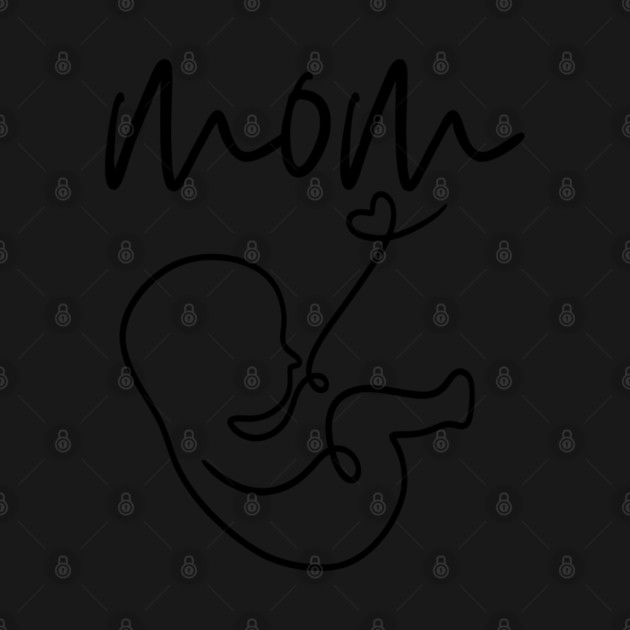 New Mom and Baby Minimalist Line Art Gift by TuncGK