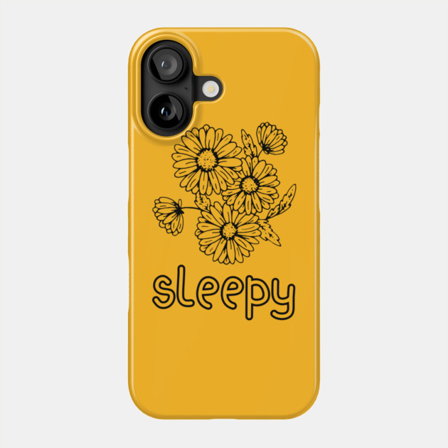 Funny Sleepy Daisy Floral Design for Nap Lovers Phone Case by TuncGK