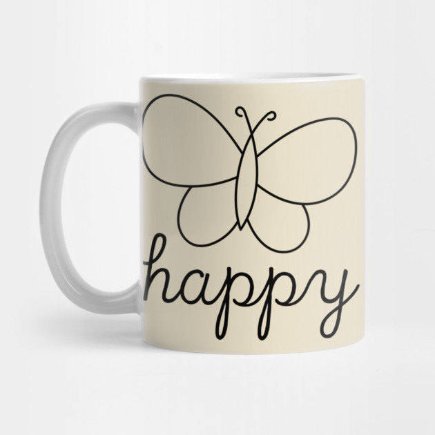 Cute Happy Butterfly Doodle for Positive Vibes by TuncGK