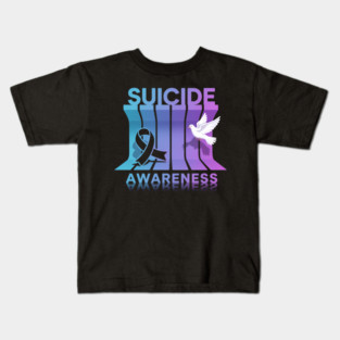 Womens Suicide Prevention Awareness Ribbon Semicolon Depression Kids T-Shirt