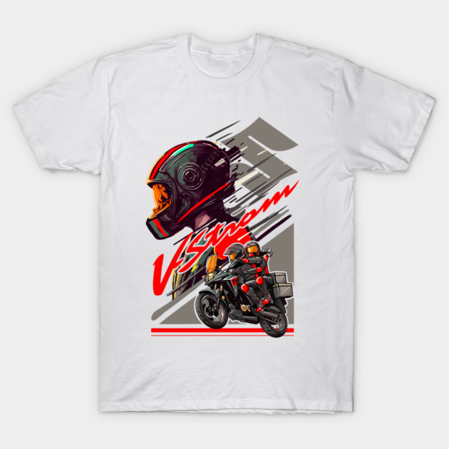 Suzuki V-Strom Adventure Motorcycle Art T-Shirt by monsalveautos