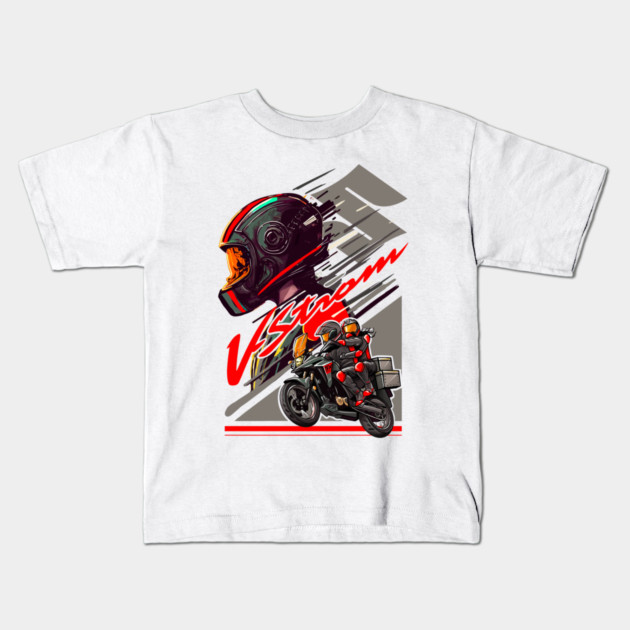 Suzuki V-Strom Adventure Motorcycle Art Kids T-Shirt by monsalveautos