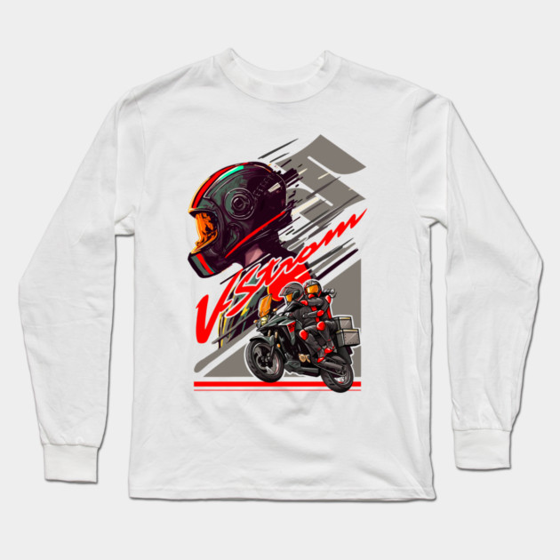 Suzuki V-Strom Adventure Motorcycle Art Long Sleeve T-Shirt by monsalveautos
