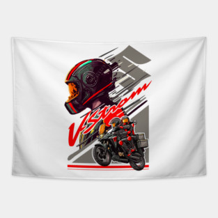 Suzuki V-Strom Adventure Motorcycle Art Tapestry