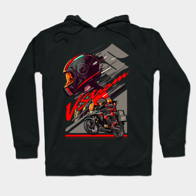 Suzuki V-Strom Adventure Motorcycle Art Hoodie by monsalveautos