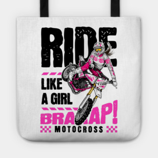 Ride girl dirt bike motocross Tote