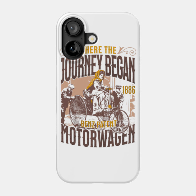 Benz Patent-Motorwagen 1886 Illustration | First Car in History Art Print Phone Case by monsalveautos
