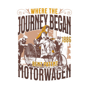 Benz Patent-Motorwagen 1886 Illustration | First Car in History Art Print T-Shirt