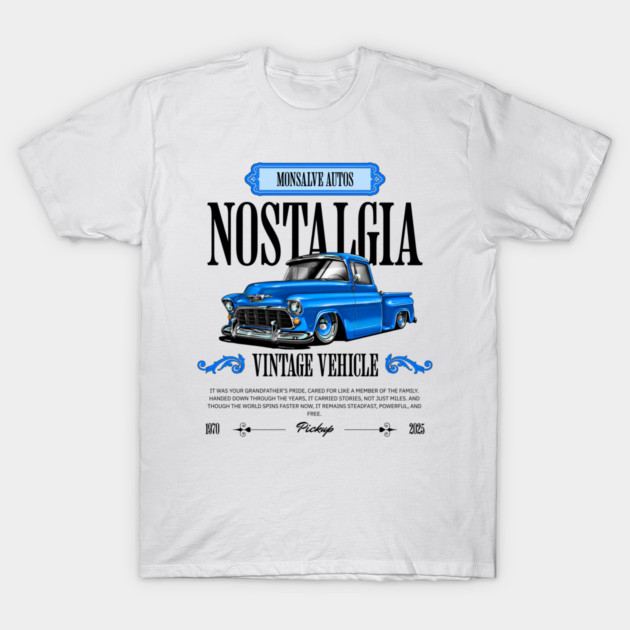 Classic American Pickup Truck Illustration T-Shirt by monsalveautos