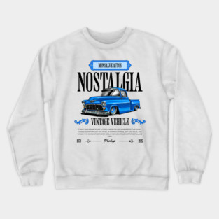 Classic American Pickup Truck Illustration Crewneck Sweatshirt