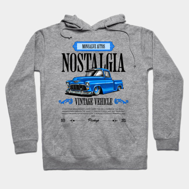 Classic American Pickup Truck Illustration Hoodie by monsalveautos