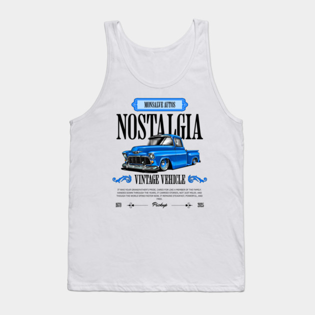 Classic American Pickup Truck Illustration Tank Top by monsalveautos