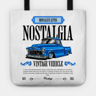 Classic American Pickup Truck Illustration Tote