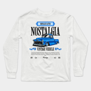 Classic American Pickup Truck Illustration Long Sleeve T-Shirt