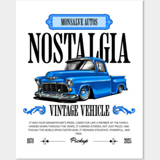 Classic American Pickup Truck Illustration Posters and Art