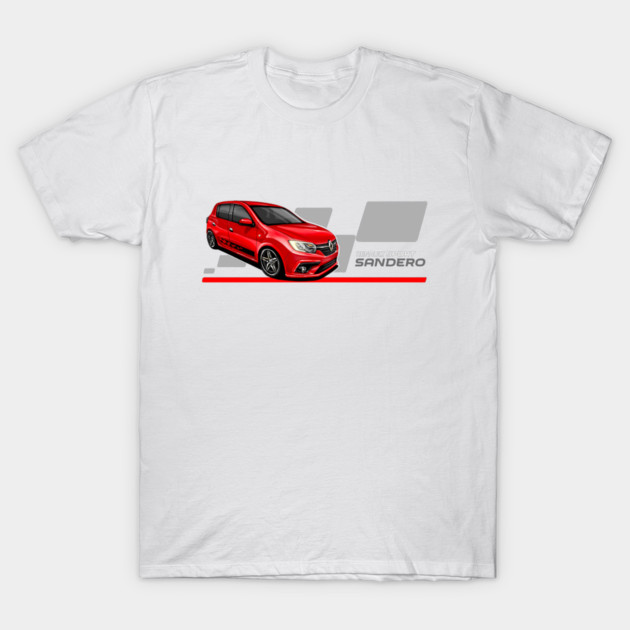 Renault sandero sport red car illustration | Dacia sandero T-Shirt by monsalveautos