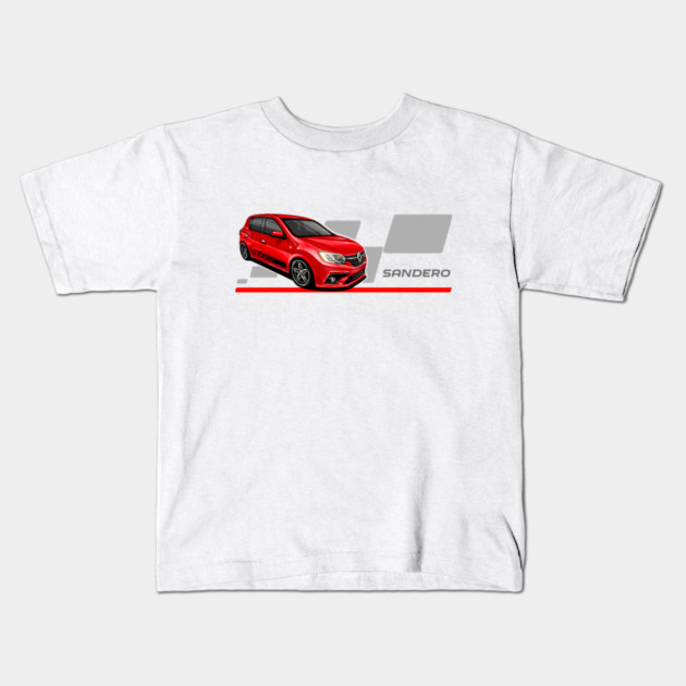 Renault sandero sport red car illustration | Dacia sandero Kids T-Shirt by monsalveautos