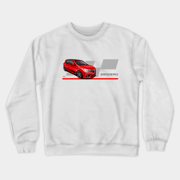 Renault sandero sport red car illustration | Dacia sandero Crewneck Sweatshirt by monsalveautos