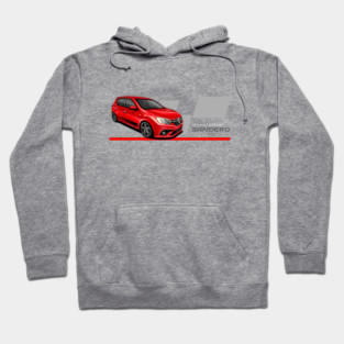 Renault sandero sport red car illustration | Dacia sandero Hoodie