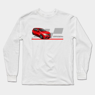 Renault sandero sport red car illustration | Dacia sandero Long Sleeve T-Shirt