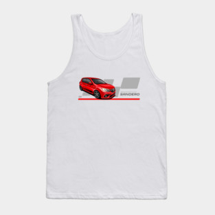 Renault sandero sport red car illustration | Dacia sandero Tank Top