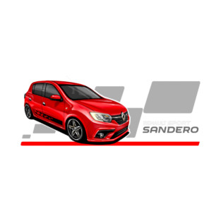 Renault sandero sport red car illustration | Dacia sandero T-Shirt
