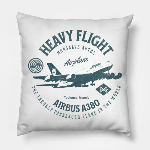 Airbus A380 THE LARGEST PASSENGER PLANE IN THE WORLD Pillow by monsalveautos