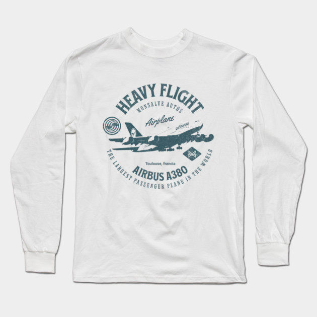 Airbus A380 THE LARGEST PASSENGER PLANE IN THE WORLD Long Sleeve T-Shirt by monsalveautos