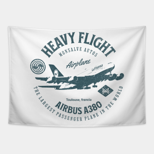 Airbus A380 THE LARGEST PASSENGER PLANE IN THE WORLD Tapestry by monsalveautos