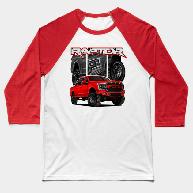 Ford Raptor red Baseball T-Shirt by monsalveautos