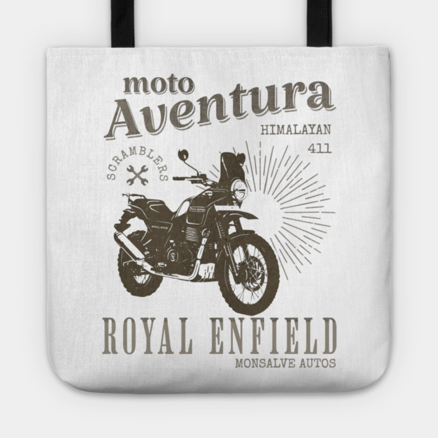 ROYAL ENFIELD HIMALAYAN 411 classic motorcycle Tote by monsalveautos