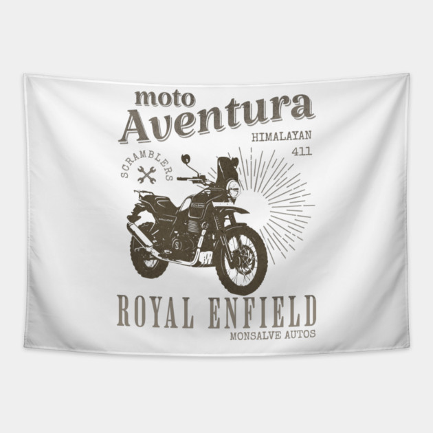 ROYAL ENFIELD HIMALAYAN 411 classic motorcycle Tapestry by monsalveautos