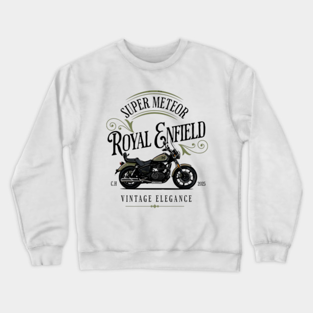 vintage elegance ROYAL ENFIELD SUPER METEOR 650 Crewneck Sweatshirt by monsalveautos