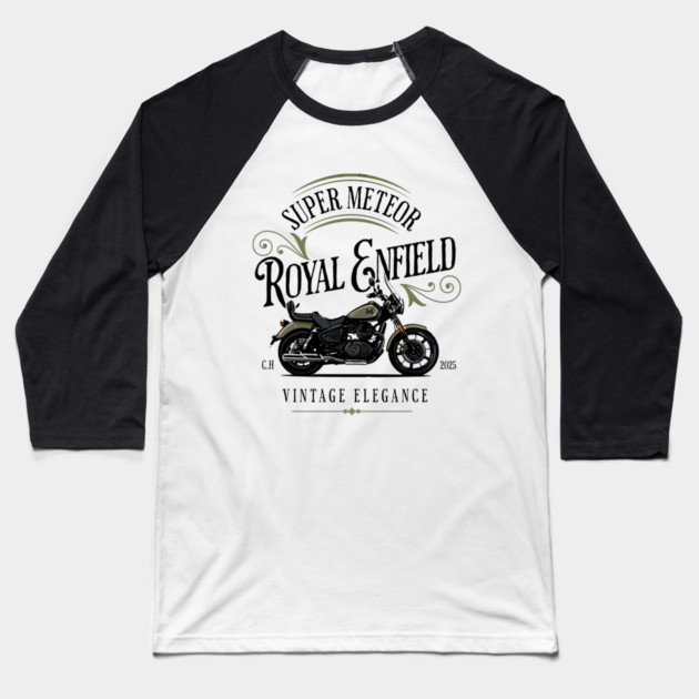 vintage elegance ROYAL ENFIELD SUPER METEOR 650 Baseball T-Shirt by monsalveautos