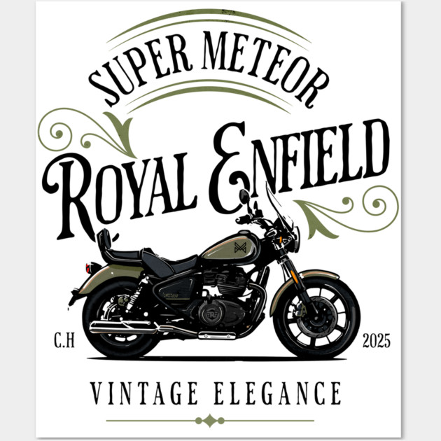 vintage elegance ROYAL ENFIELD SUPER METEOR 650 Wall Art by monsalveautos