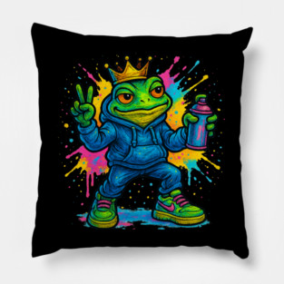Street King Frog Pillow