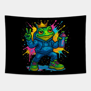 Street King Frog Tapestry